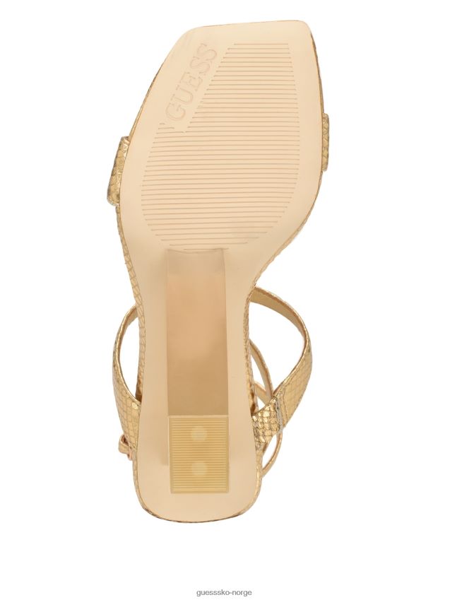 Guess bacio metallisk t-rem kilehæl gull gull kvinner F0LJ809917