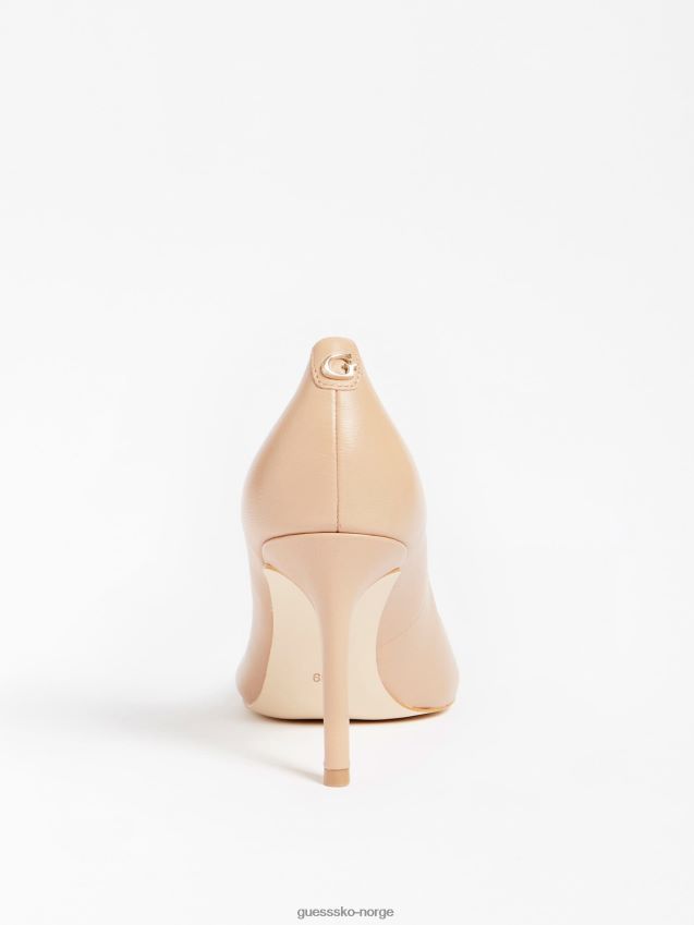 Guess beige dafne banesko i ekte skinn beige kvinner F0LJ805639