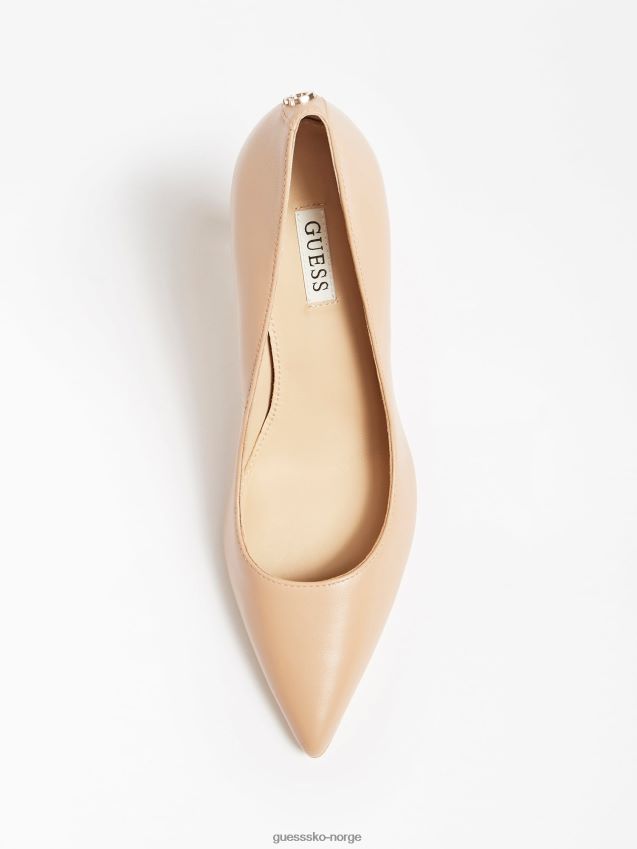 Guess beige dafne banesko i ekte skinn beige kvinner F0LJ805639