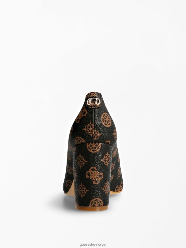 Guess brun bettey 4g peony logo domstol sko brun kvinner F0LJ803753