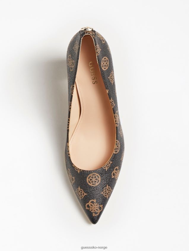 Guess brun bettey 4g peony logo domstol sko brun kvinner F0LJ803753