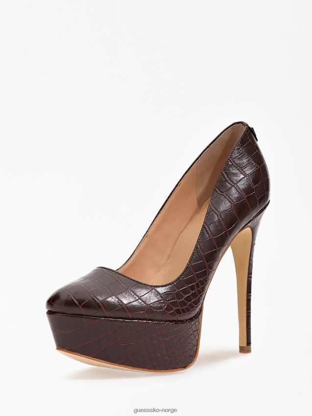 Guess brune cador banesko med krokodiltrykk brun kvinner F0LJ805496