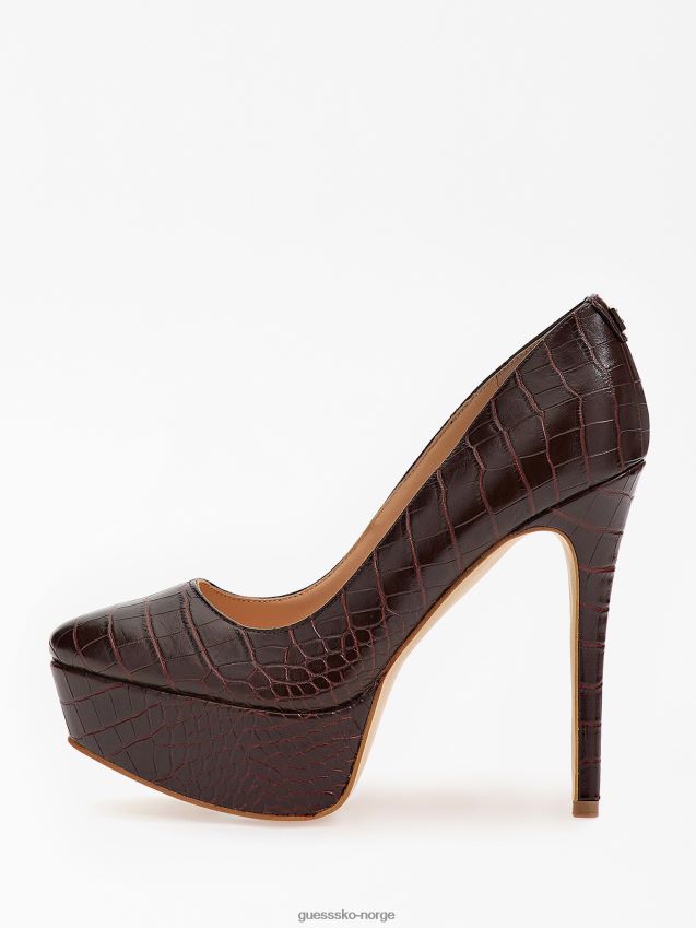 Guess brune cador banesko med krokodiltrykk brun kvinner F0LJ805496