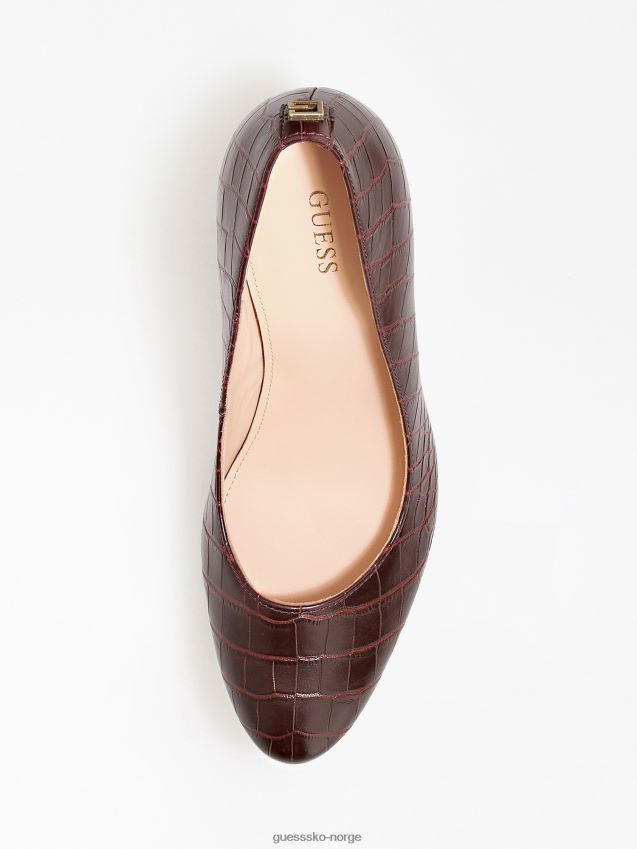 Guess brune cador banesko med krokodiltrykk brun kvinner F0LJ805496