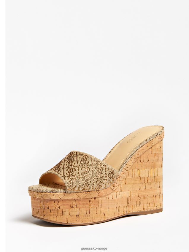 Guess catiae 4g logo wedge mule beige beige kvinner F0LJ802959