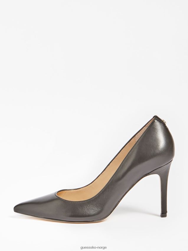 Guess dafne banesko i ekte skinn svart svart kvinner F0LJ805536