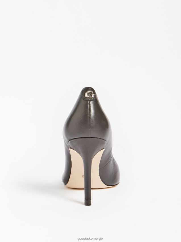 Guess dafne banesko i ekte skinn svart svart kvinner F0LJ805536