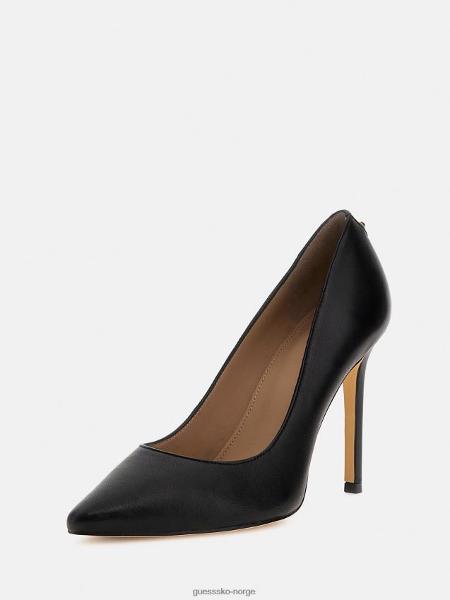 Guess gavi banesko i ekte skinn svart svart kvinner F0LJ805548