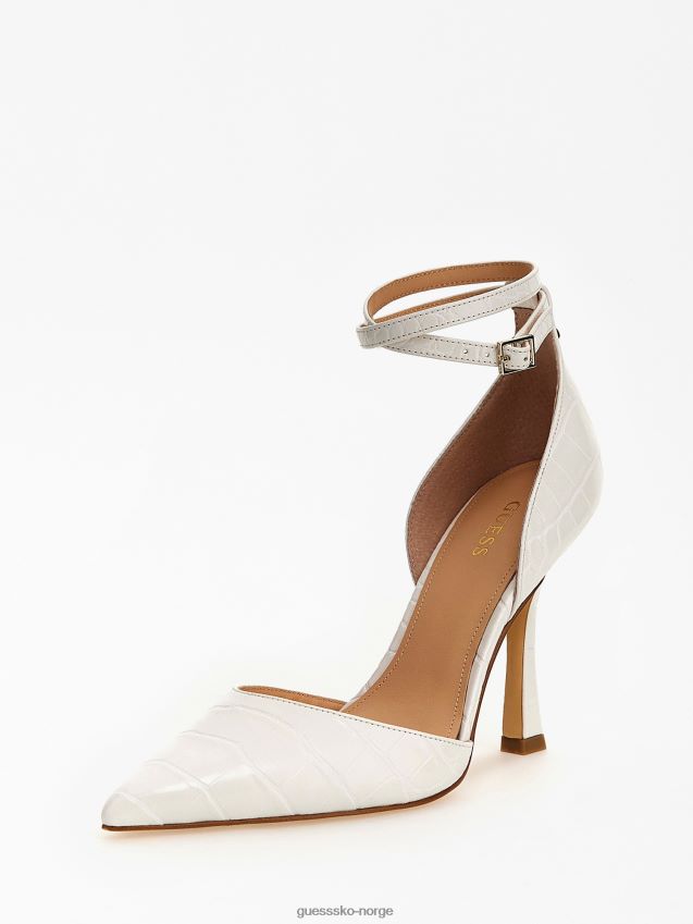 Guess hvit sydnie sandal med krokodilletrykk hvit kvinner F0LJ805539