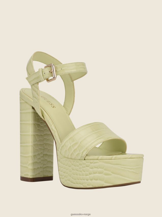 Guess lt grønne gabeli croc plattform sandal hæler Den er grønn kvinner F0LJ809998