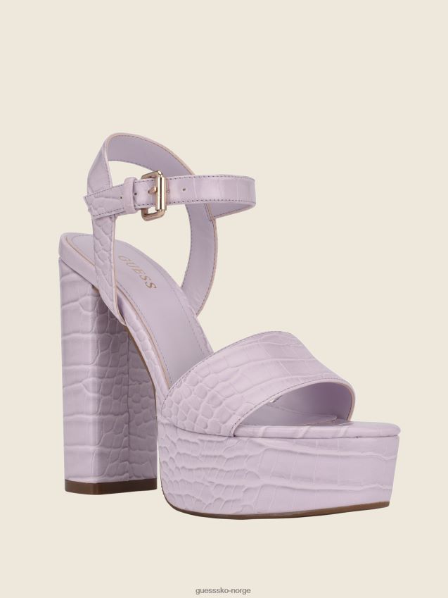 Guess åpen lilla gabeli croc plattform sandal hæler åpen lilla kvinner F0LJ8010004