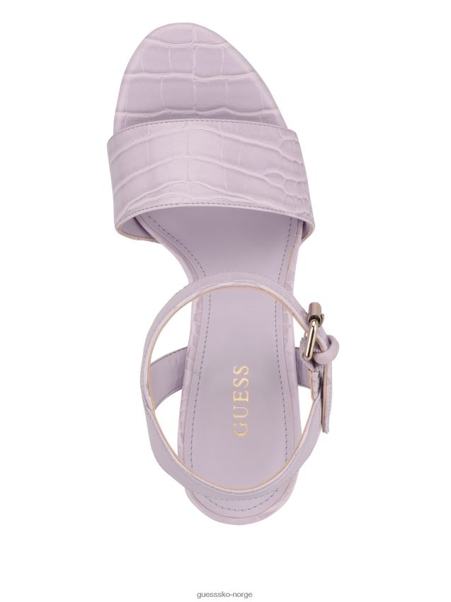Guess åpen lilla gabeli croc plattform sandal hæler åpen lilla kvinner F0LJ8010004