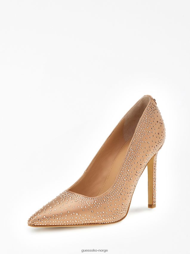 Guess silke rhinestone domstol sko lys rosa lyserosa kvinner F0LJ805578