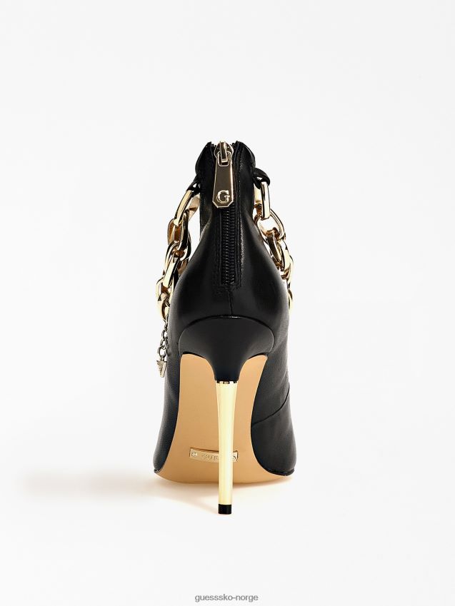 Guess sort shadee banesko i ekte skinn svart kvinner F0LJ805570