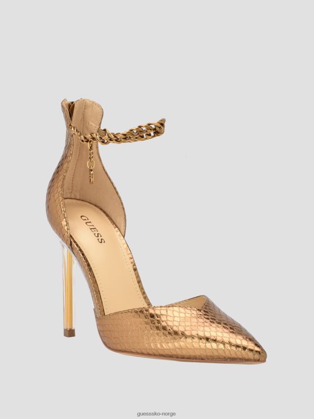 Guess stefany g-kjede ankelstropp pumps bronse bronse kvinner F0LJ809909