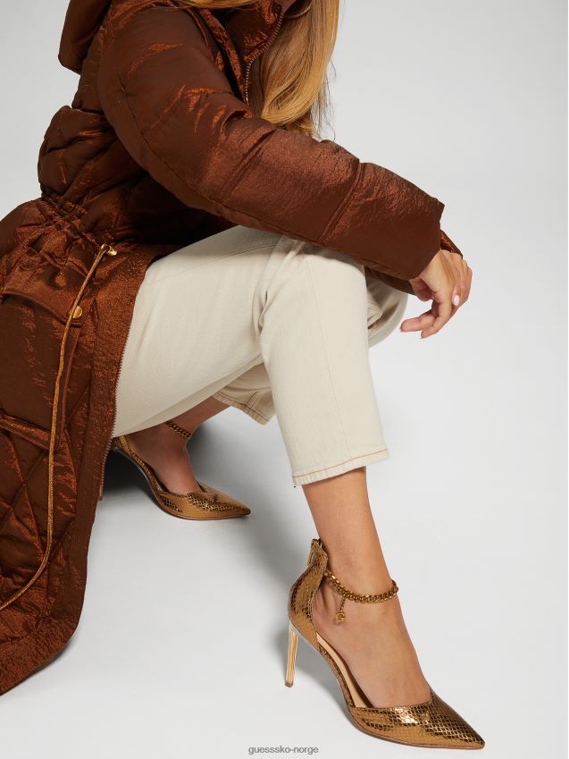 Guess stefany g-kjede ankelstropp pumps bronse bronse kvinner F0LJ809909