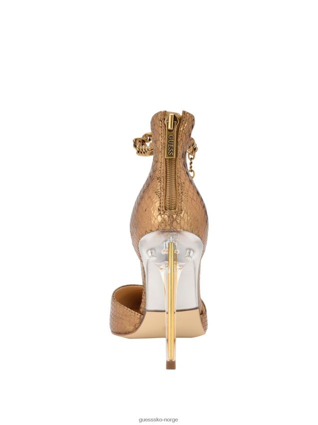 Guess stefany g-kjede ankelstropp pumps bronse bronse kvinner F0LJ809909