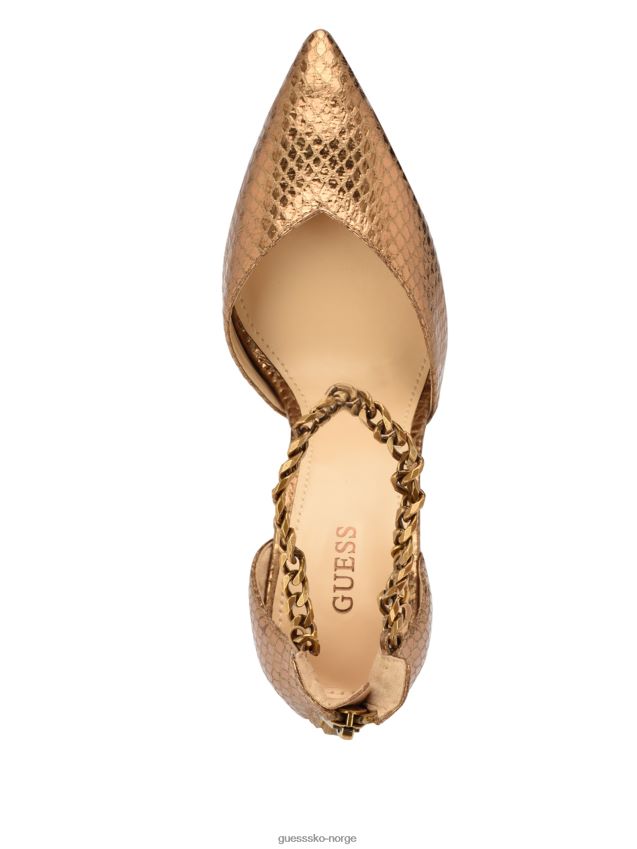 Guess stefany g-kjede ankelstropp pumps bronse bronse kvinner F0LJ809909