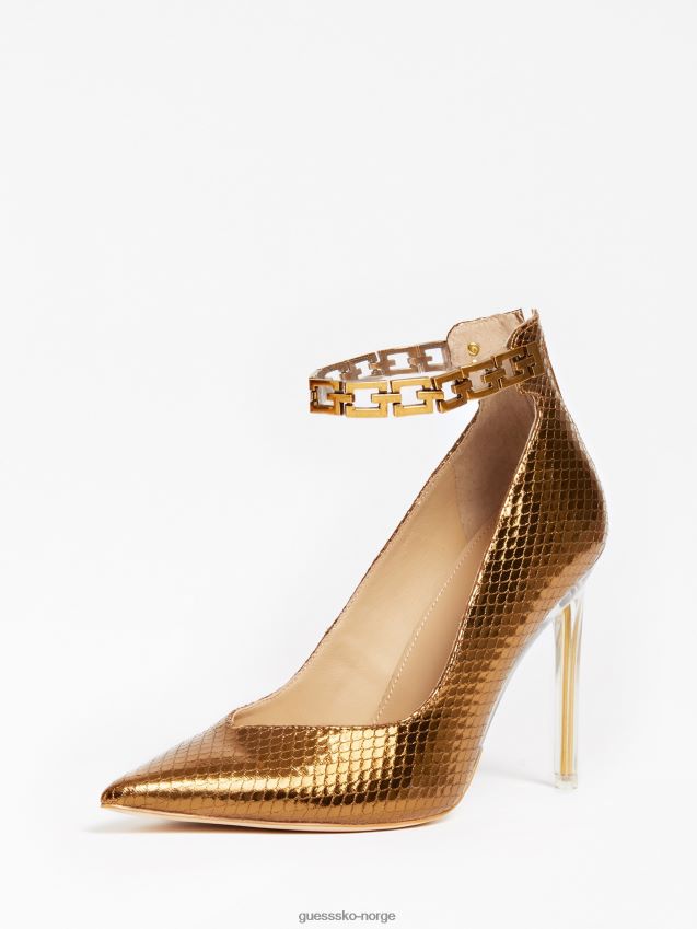 Guess stefie laminert banesko i kroklook i bronse bronse kvinner F0LJ806489