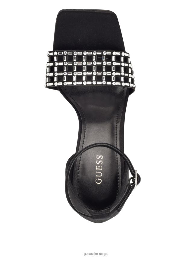 Guess svart 001 saile rhinestone bur strappy hæler svart 001 kvinner F0LJ809905