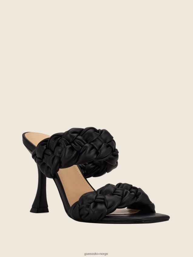Guess svart harlie flettet muldyr med hæl svart kvinner F0LJ807611