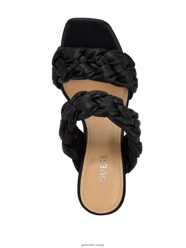 Guess svart harlie flettet muldyr med hæl svart kvinner F0LJ807611
