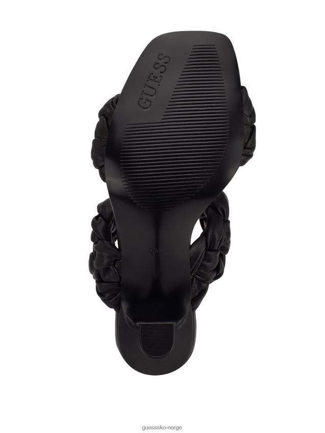 Guess svart harlie flettet muldyr med hæl svart kvinner F0LJ807611