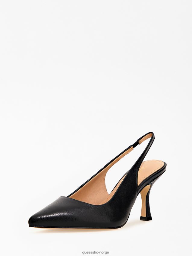 Guess svart malek slingback i ekte skinn svart kvinner F0LJ805551