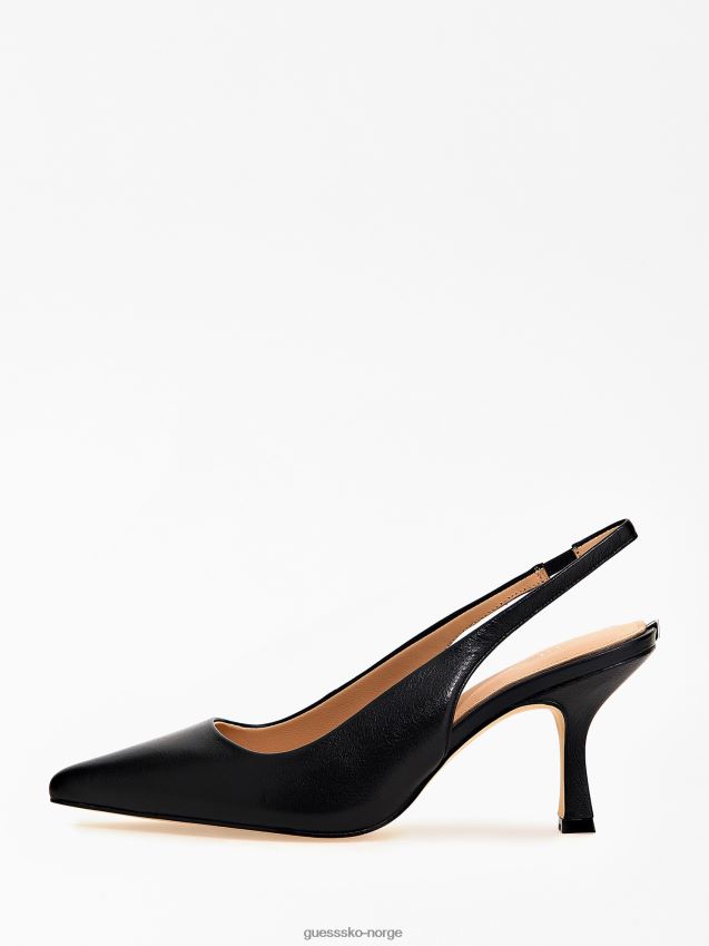Guess svart malek slingback i ekte skinn svart kvinner F0LJ805551