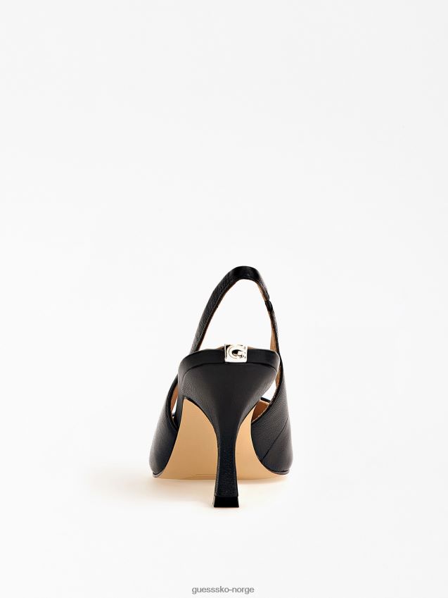 Guess svart malek slingback i ekte skinn svart kvinner F0LJ805551