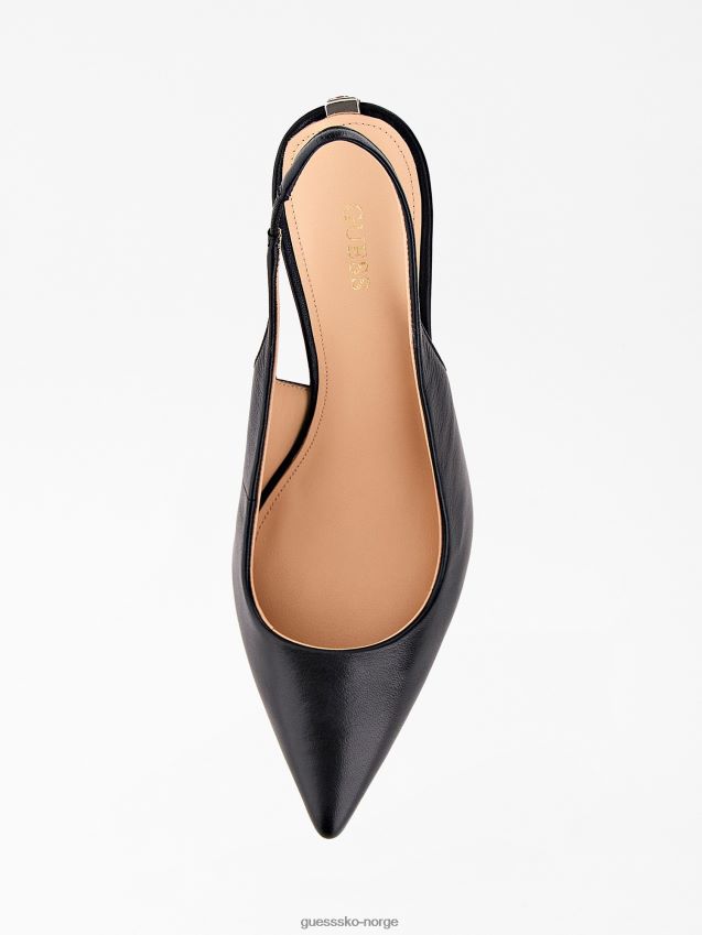 Guess svart malek slingback i ekte skinn svart kvinner F0LJ805551