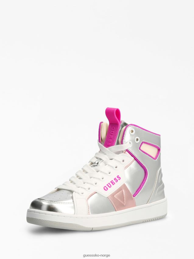 Guess basqet sneaker i blandet skinn sølv sølv kvinner F0LJ803219