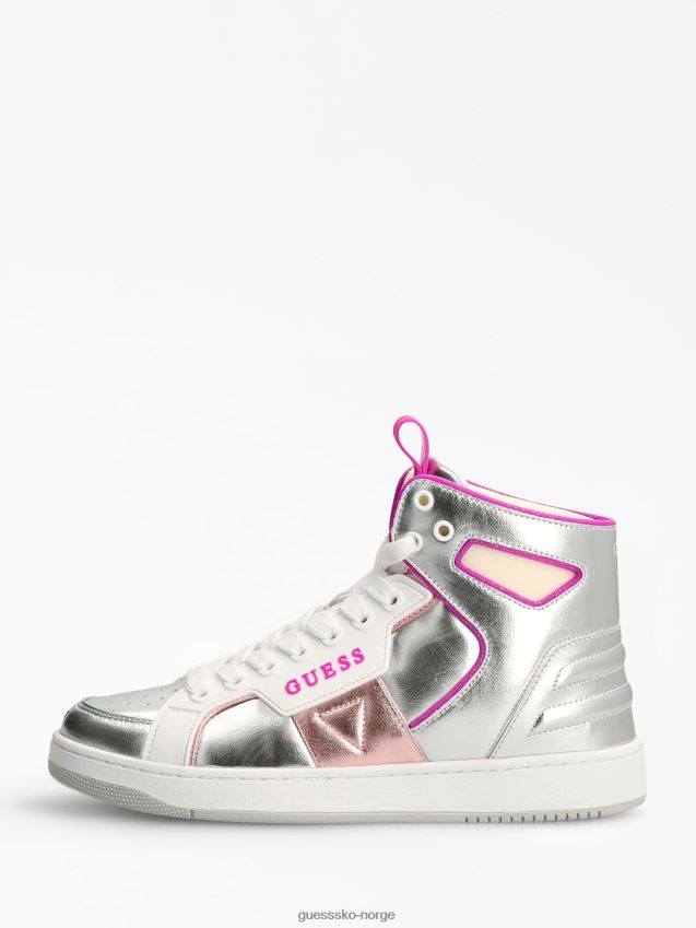 Guess basqet sneaker i blandet skinn sølv sølv kvinner F0LJ803219