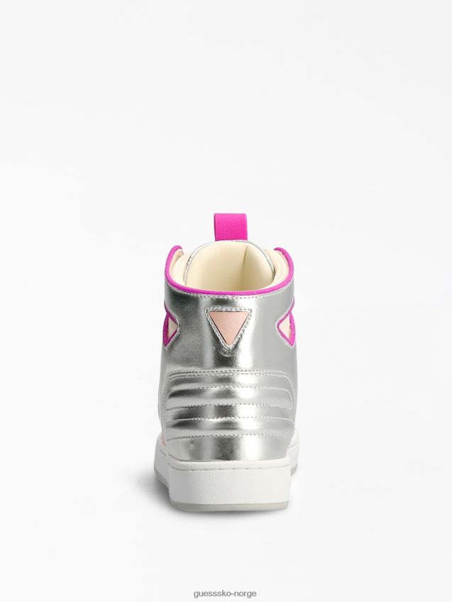 Guess basqet sneaker i blandet skinn sølv sølv kvinner F0LJ803219