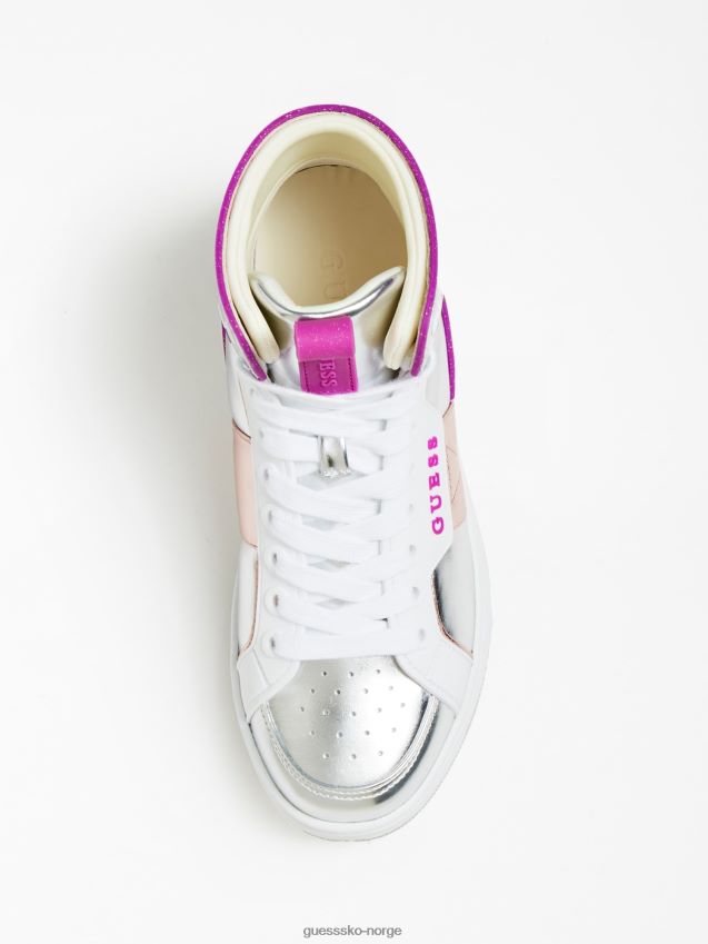 Guess basqet sneaker i blandet skinn sølv sølv kvinner F0LJ803219