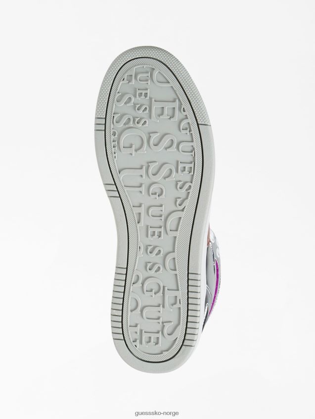 Guess basqet sneaker i blandet skinn sølv sølv kvinner F0LJ803219