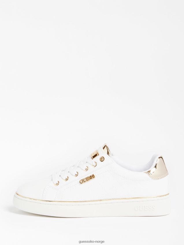 Guess beckie preget 4g logo joggesko hvit hvit kvinner F0LJ805535