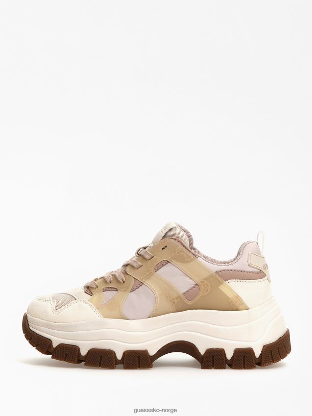 Guess beige brayjen løpesko med logoinnsats beige kvinner F0LJ805564