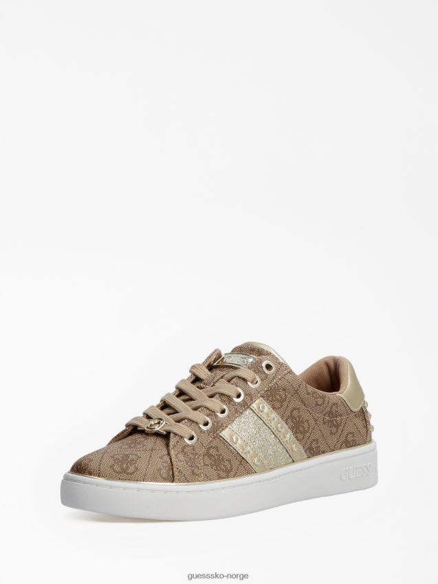 Guess beige sneaker med bevlee stud beige kvinner F0LJ806592