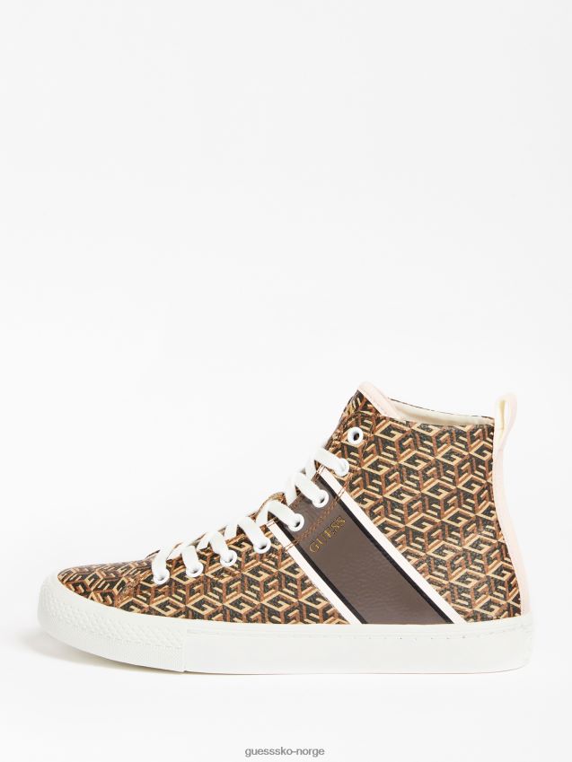 Guess brun elga-logo med høy toppsneaker brun kvinner F0LJ803711