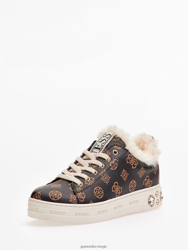 Guess brune naglesko i fuskepels brun kvinner F0LJ803832