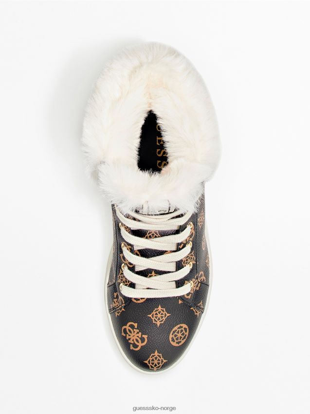 Guess fuskepels ruke high-top sneakers brune brun kvinner F0LJ805482