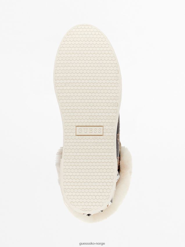 Guess fuskepels ruke high-top sneakers brune brun kvinner F0LJ805482