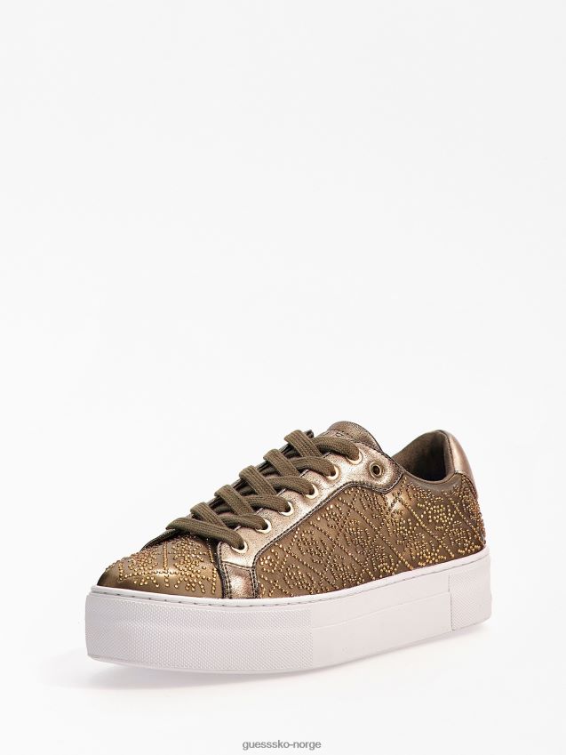 Guess garmini rhinestone 4g logo joggesko grønne grønn kvinner F0LJ803299