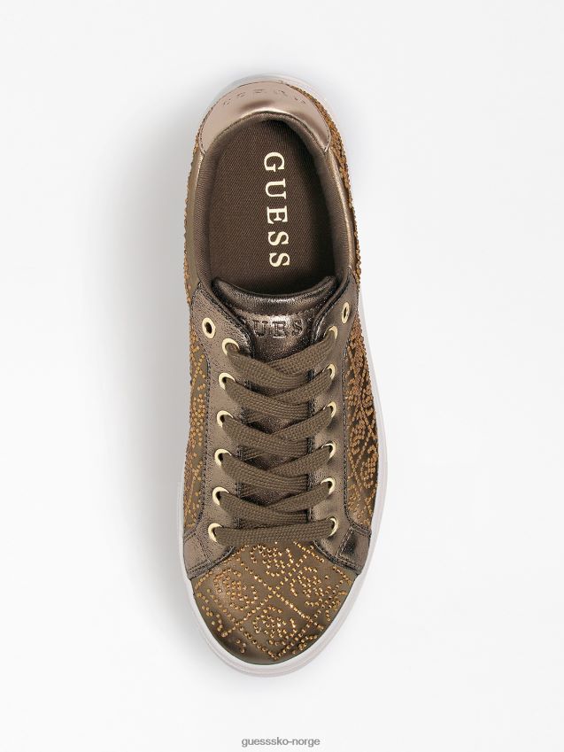 Guess garmini rhinestone 4g logo joggesko grønne grønn kvinner F0LJ803299