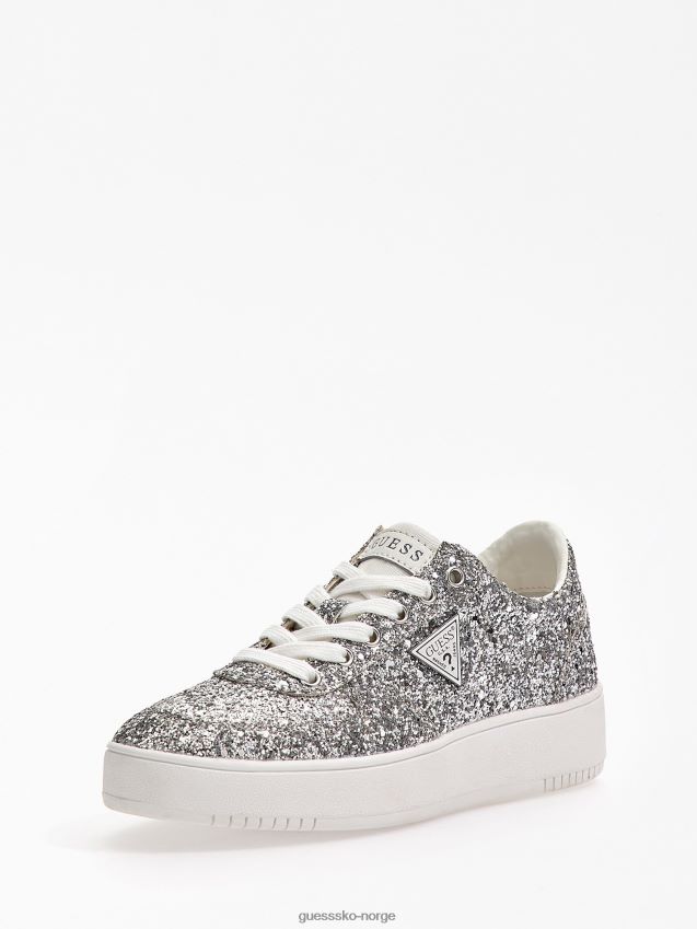 Guess glitrende sidny sneakers sølv sølv kvinner F0LJ803404
