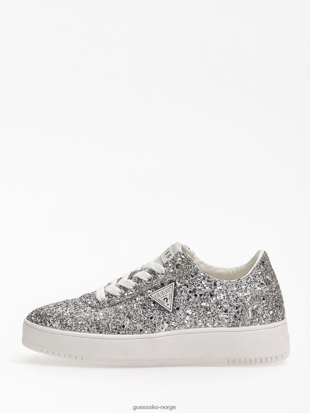 Guess glitrende sidny sneakers sølv sølv kvinner F0LJ803404
