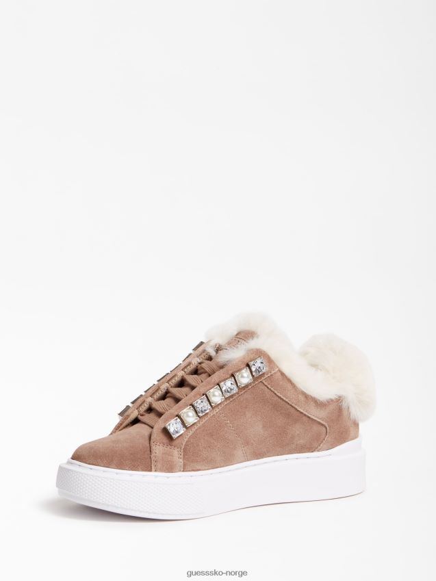 Guess grå multi haya joggesko i ekte skinn grå multi kvinner F0LJ806429