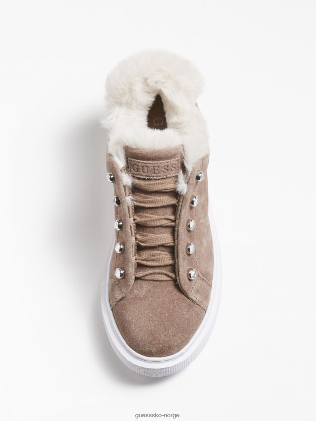 Guess grå multi haya joggesko i ekte skinn grå multi kvinner F0LJ806429