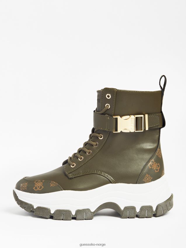 Guess grønn spenne bikerz høye løpesko grønn kvinner F0LJ803953